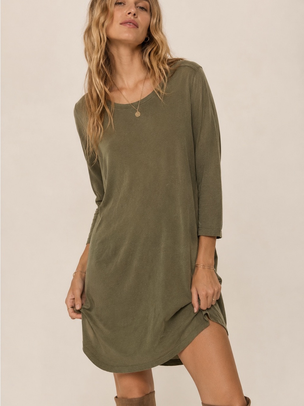 Zara Olive Green T-shirt Dress